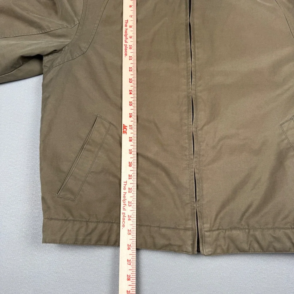 Dockers Mens Harrington Jacket Large Khaki Tan Quilt Lined Full‎ Zip GrandpaCore - Picture 7 of 9
